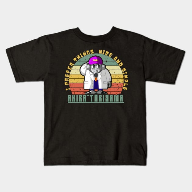 Akira Toriyama-Quote Retro Sunset Kids T-Shirt by ARTSYVIBES111